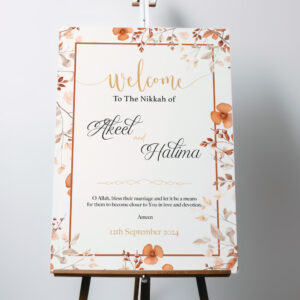 Personalised Autumn Bloom Vinyl Sticker And Foamex Wedding Welcome Sign