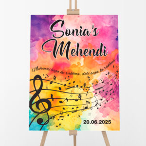 Personalised Musical Mehendi Moments Vinyl Sticker And Foamex Wedding Welcome Sign