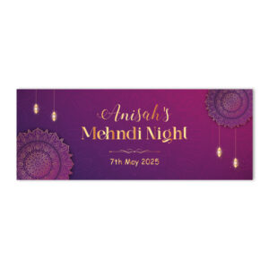 Purple lantern Arch Design Wedding PVC Banner | With Two Eyelets 2