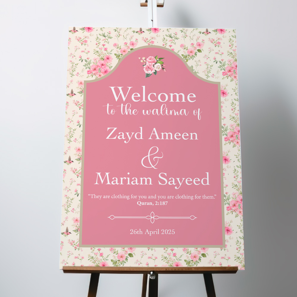 Personalised Soft Rose Romance Vinyl Sticker And Foamex Wedding Welcome Sign Personalised Soft Rose Romance Vinyl Sticker And Foamex Wedding Welcome Sign