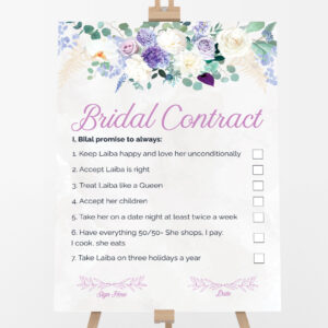 Forever in Florals Wedding Contract | Bridal Party Signage