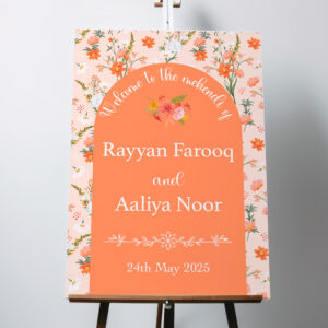 Personalised Warm Harvest Floral Vinyl Sticker And Foamex Wedding Welcome Sign