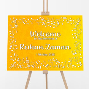 Personalised Golden Melody Mandala Vinyl Sticker And Foamex Wedding Welcome Sign