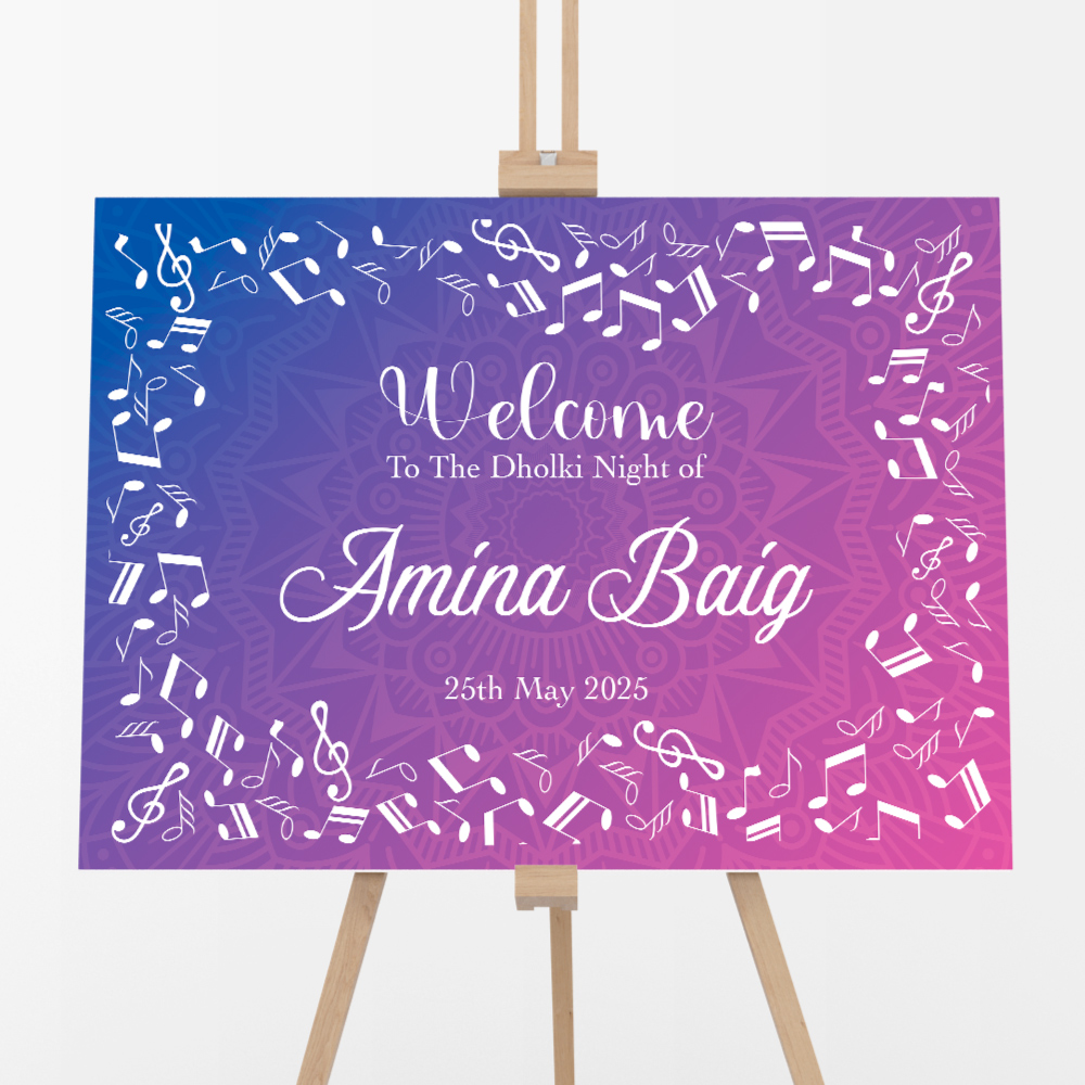 Personalised Purple Mandala Melodies Vinyl Sticker And Foamex Wedding Welcome Sign Personalised Purple Mandala Melodies Vinyl Sticker And Foamex Wedding Welcome Sign
