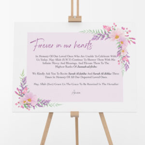 Personalised Lavender Flower Border Vinyl Sticker And Foamex Wedding Welcome Sign