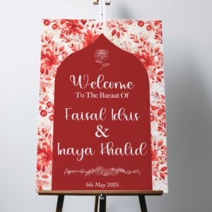Personalised Scarlet Leaves Vinyl Sticker And Foamex Wedding Welcome Sign
