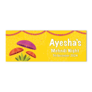 Traditional Yellow Festive Design Wedding PVC Banner | With Two Eyelets 2