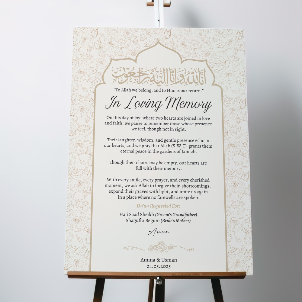 Personalised Ivory Floral Line Art Vinyl Sticker And Foamex Wedding Welcome Sign
