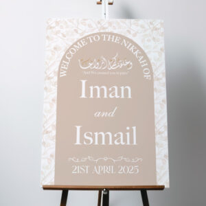 Personalised Dried Lunaria Flower Vinyl Sticker And Foamex Wedding Welcome Sign