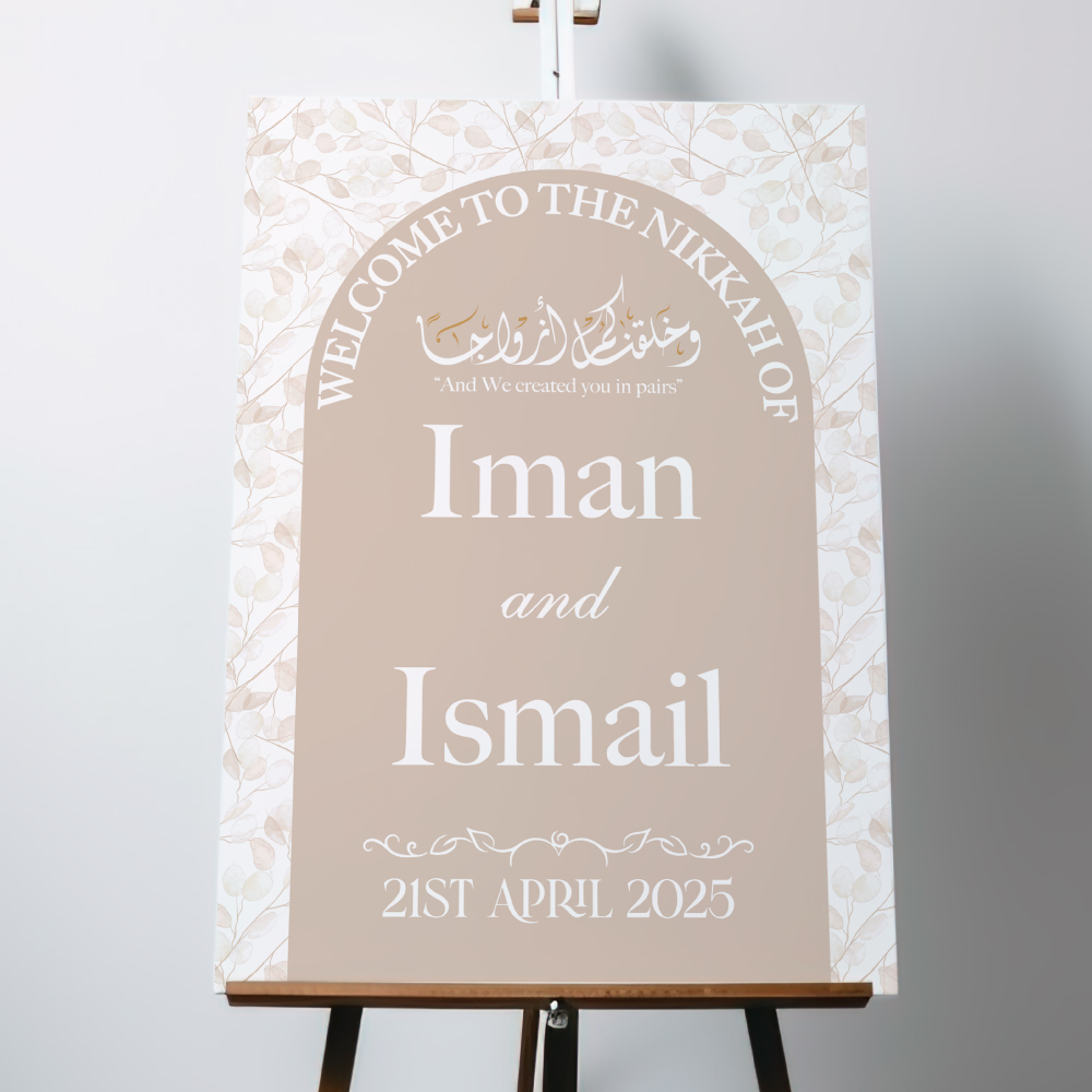 Personalised Dried Lunaria Flower Vinyl Sticker And Foamex Wedding Welcome Sign