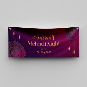 Purple lantern Arch Design Wedding PVC Banner | With Two Eyelets