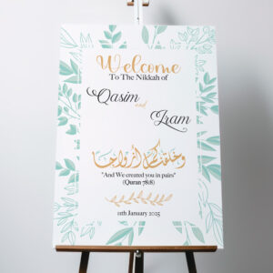 Personalised Whispers of Nature Vinyl Sticker And Foamex Wedding Welcome Sign