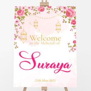 Blush Lantern Bloom Vinyl Sticker And Foamex Wedding Welcome Sign