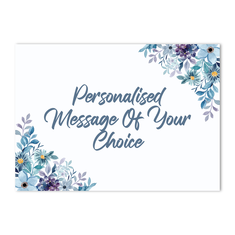 Vinyl Sticker ONLY | Minimum Order 4 Stickers | Watercolour Blue Floral Frame Design 2