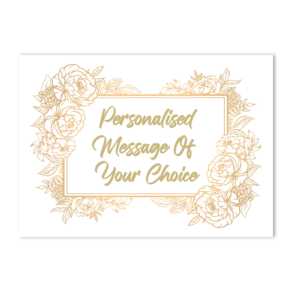 Vinyl Sticker ONLY | Minimum Order 4 Stickers | Gold Floral Frame Design 2