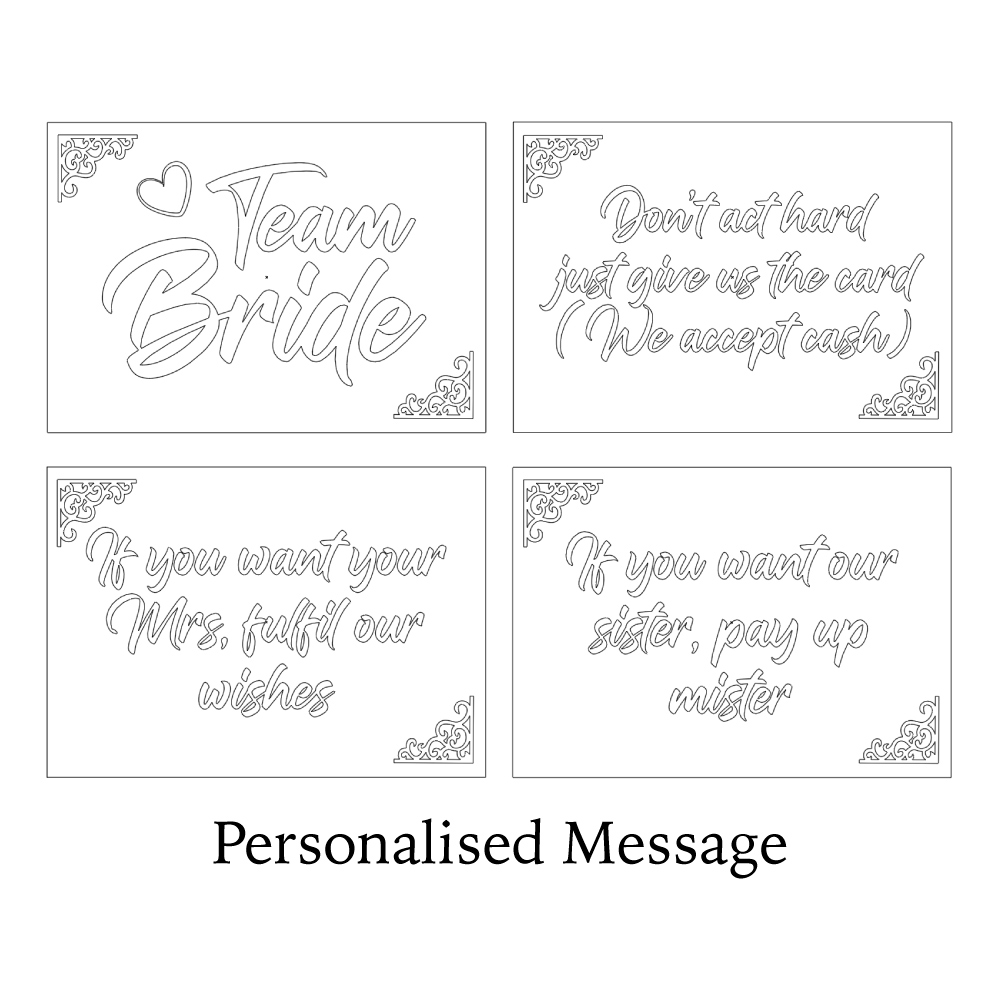 A4 Vinyl Sticker Bridal Party Signage | Design A A4 Vinyl Sticker Bridal Party Signage | Design A