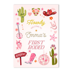 Vinyl Sticker ONLY | Personalised Rodeo Cowgirl Pink Design