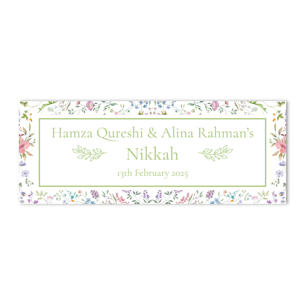 Ethereal Garden Design Wedding PVC Banner | With Two Eyelets 2