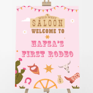 Lil' Cowgirl's Saloon Welcome Sign | Vinyl Sticker And Foamex Welcome Sign