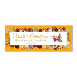 Indian Summer Bouquet Design Wedding PVC Banner | With Two Eyelets 2
