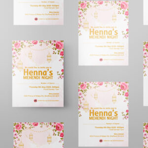 A6 Blush Lantern Bloom Wedding Invitation | 350gsm Card Shaadi Invitation (No Envelope) 2