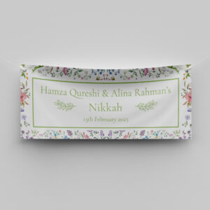 Ethereal Garden Design Wedding PVC Banner | With Two Eyelets