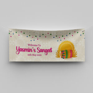 Celebration Dhol Design Wedding PVC Banner | With Two Eyelets
