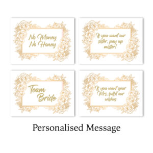 Vinyl Sticker ONLY | Minimum Order 4 Stickers | Gold Floral Frame Design