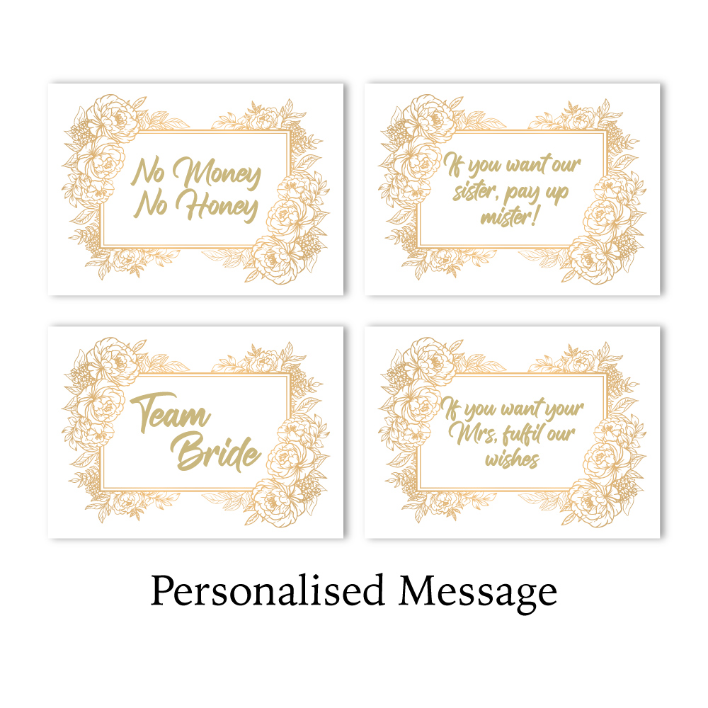 Vinyl Sticker ONLY | Minimum Order 4 Stickers | Gold Floral Frame Design Vinyl Sticker ONLY | Minimum Order 4 Stickers | Gold Floral Frame Design