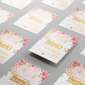 A6 Blush Lantern Bloom Wedding Invitation | 350gsm Card Shaadi Invitation (No Envelope) 4