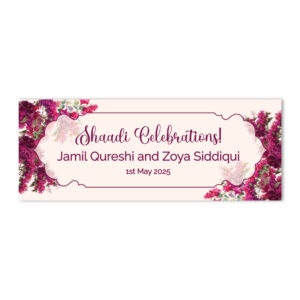 Bougainvillea Flowers Garden Arch Design Wedding PVC Banner | With Two Eyelets
