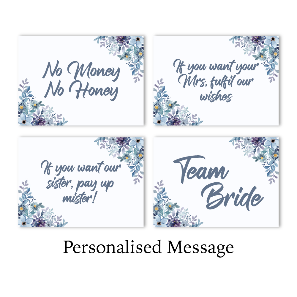 Vinyl Sticker ONLY | Minimum Order 4 Stickers | Watercolour Blue Floral Frame Design Vinyl Sticker ONLY | Minimum Order 4 Stickers | Watercolour Blue Floral Frame Design