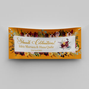 Indian Summer Bouquet Design Wedding PVC Banner | With Two Eyelets