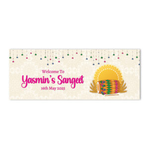 Celebration Dhol Design Wedding PVC Banner | With Two Eyelets 2