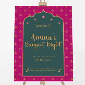 Personalised Hot Pink Royale Arch Vinyl Sticker And Foamex Wedding Welcome Sign
