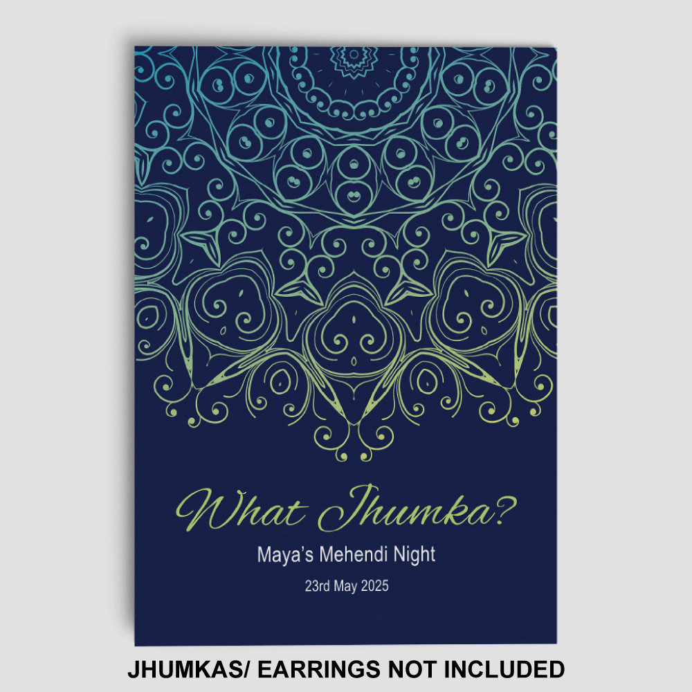 A7 Blue And Green Mandala Jhumka Cards | Jhumkas or Earrings NOT Included 2