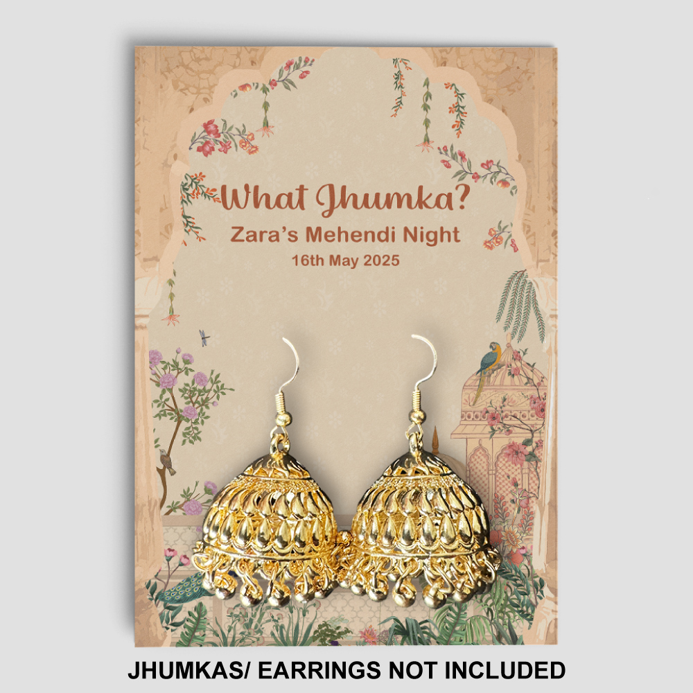A7 Mughal Arch Jhumka Cards | Jhumkas or Earrings NOT Included A7 Mughal Arch Jhumka Cards | Jhumkas or Earrings NOT Included