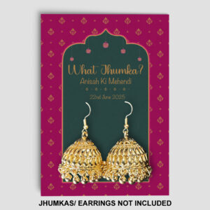 A7 Hot Pink Royale Arch Jhumka Cards | Jhumkas or Earrings NOT Included