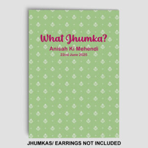 A7 Mint Green Fleur-De-Lis Pattern Jhumka Cards | Jhumkas or Earrings NOT Included 2