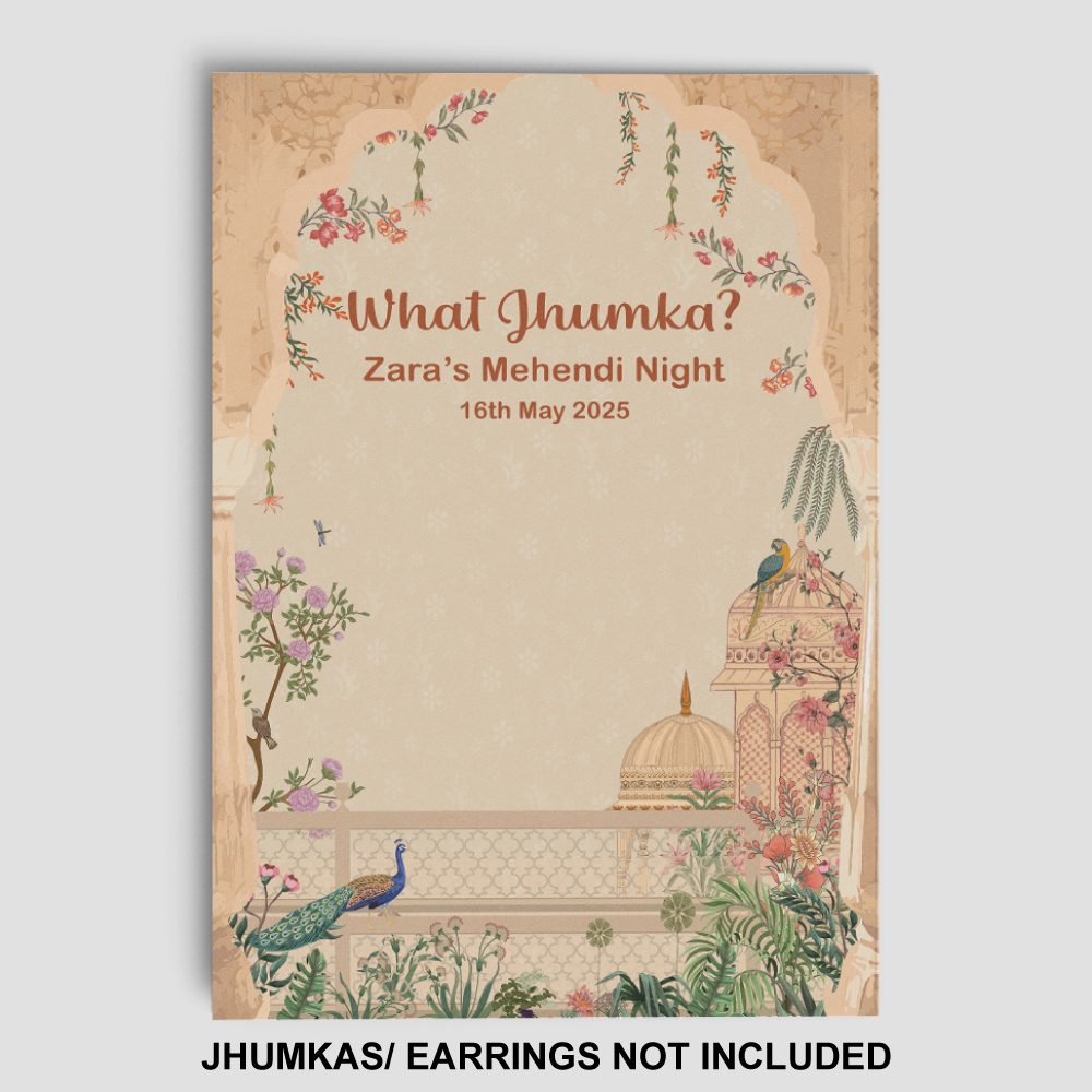 A7 Mughal Arch Jhumka Cards | Jhumkas or Earrings NOT Included 2