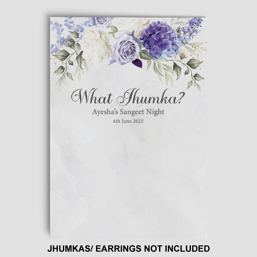 A7 Lilac Promise Jhumka Cards | Jhumkas or Earrings NOT Included 2