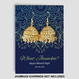 A7 Blue And Green Mandala Jhumka Cards | Jhumkas or Earrings NOT Included