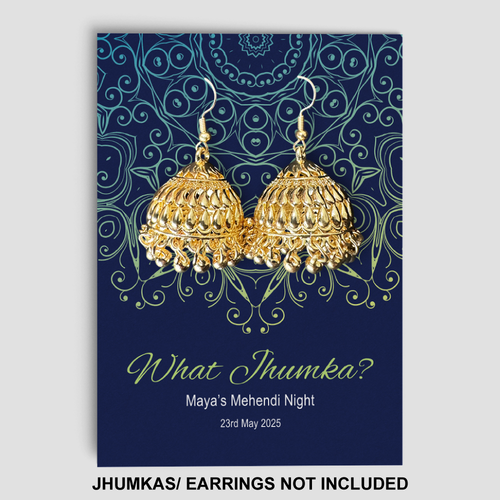 A7 Blue And Green Mandala Jhumka Cards | Jhumkas or Earrings NOT Included A7 Blue And Green Mandala Jhumka Cards | Jhumkas or Earrings NOT Included