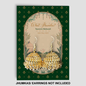 A7 Emerald Garden Jhumka Cards | Jhumkas or Earrings NOT Included