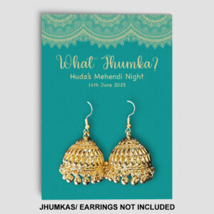 A7 Turquoise Royal Mandala Jhumka Cards | Jhumkas or Earrings NOT Included