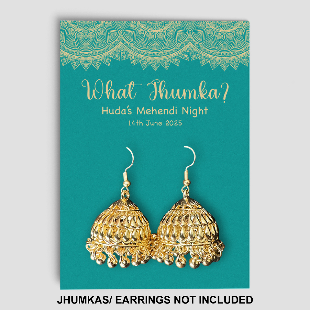 A7 Turquoise Royal Mandala Jhumka Cards | Jhumkas or Earrings NOT Included A7 Turquoise Royal Mandala Jhumka Cards | Jhumkas or Earrings NOT Included