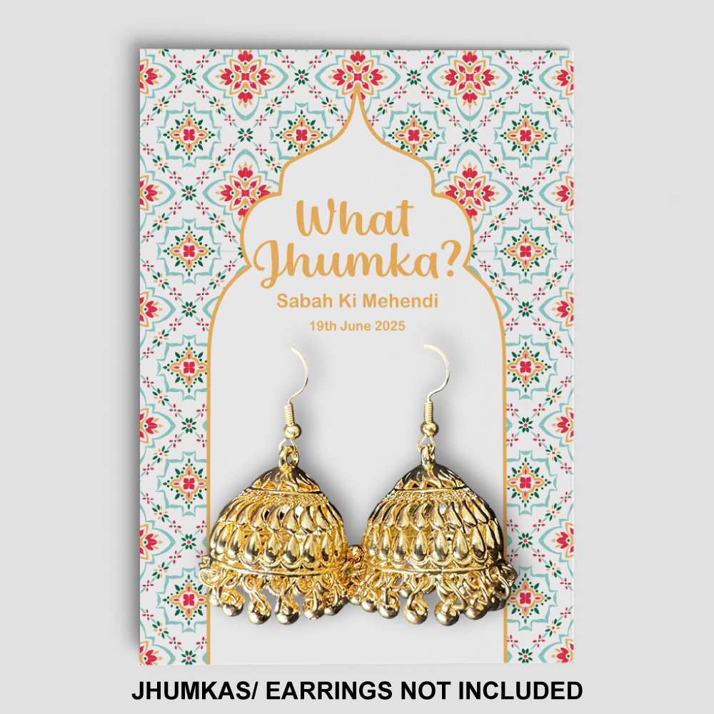 A7 Mediterranean Arch Jhumka Cards | Jhumkas or Earrings NOT Included