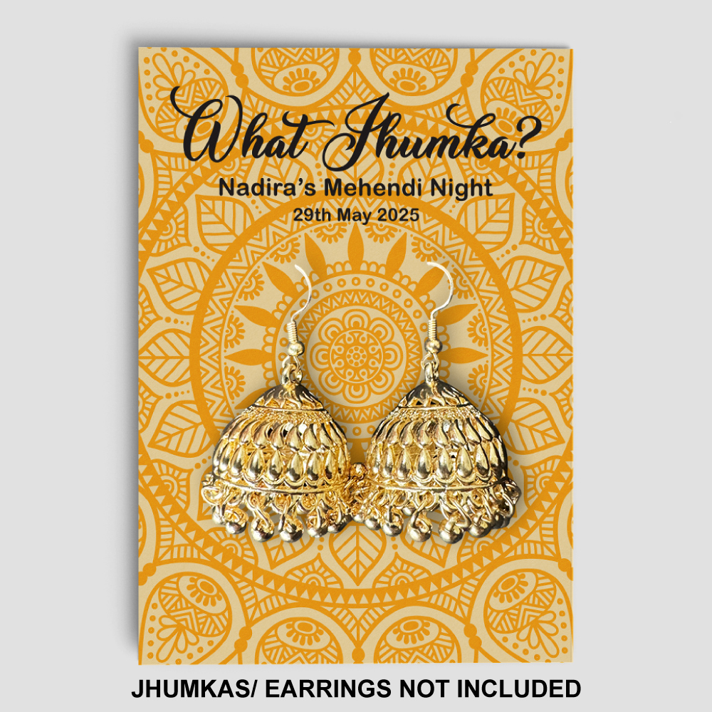 A7 Amber Radiance Mandala Jhumka Cards | Jhumkas or Earrings NOT Included A7 Amber Radiance Mandala Jhumka Cards | Jhumkas or Earrings NOT Included