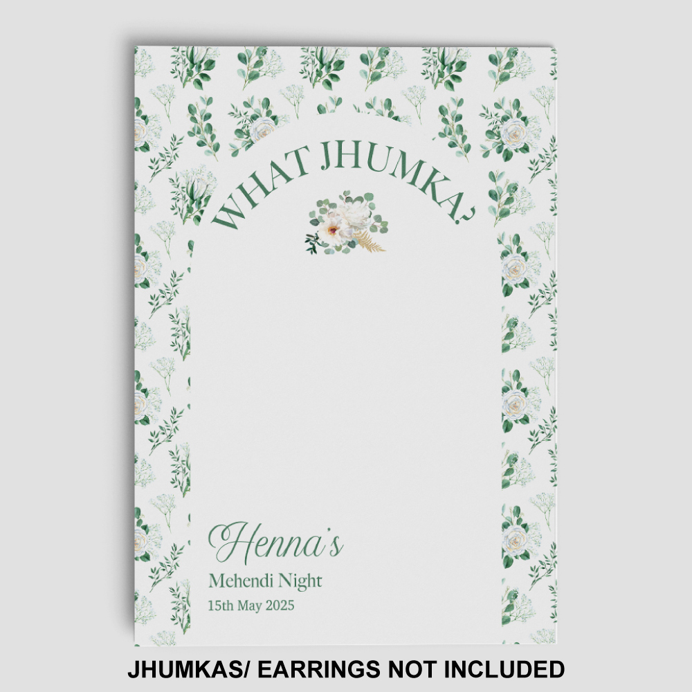 A7 Ivory Rose And Leaves Jhumka Cards | Jhumkas or Earrings NOT Included 2