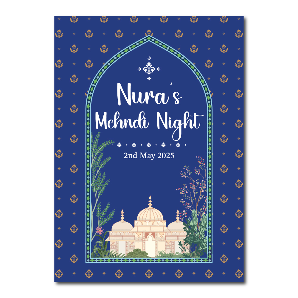 Vinyl Sticker ONLY | Personalised Mughal Mirage in Royal Blue Design | Vinyl Sticker